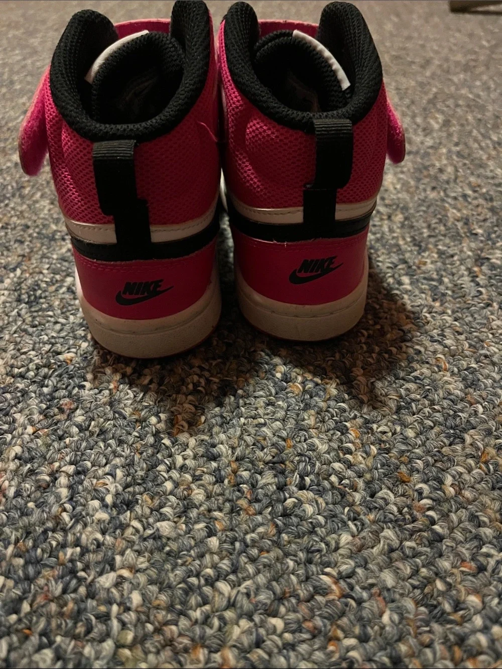 Nike Kids High-Top Sneakers in Pink, Black and White